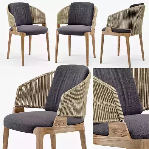 Potocco Velis Hand Weaved Armchair 3D model