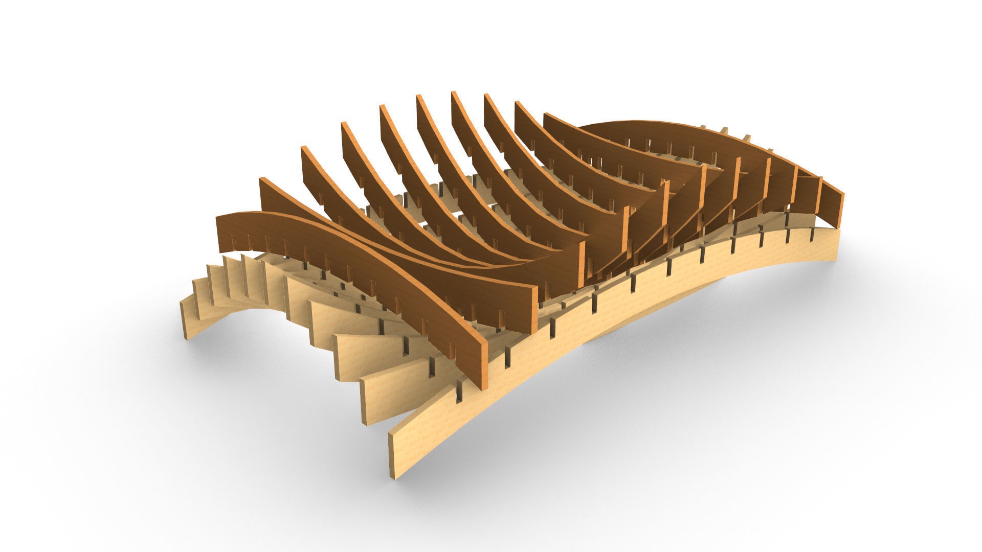 Wavy Parametric Pergola 02 3D model_23