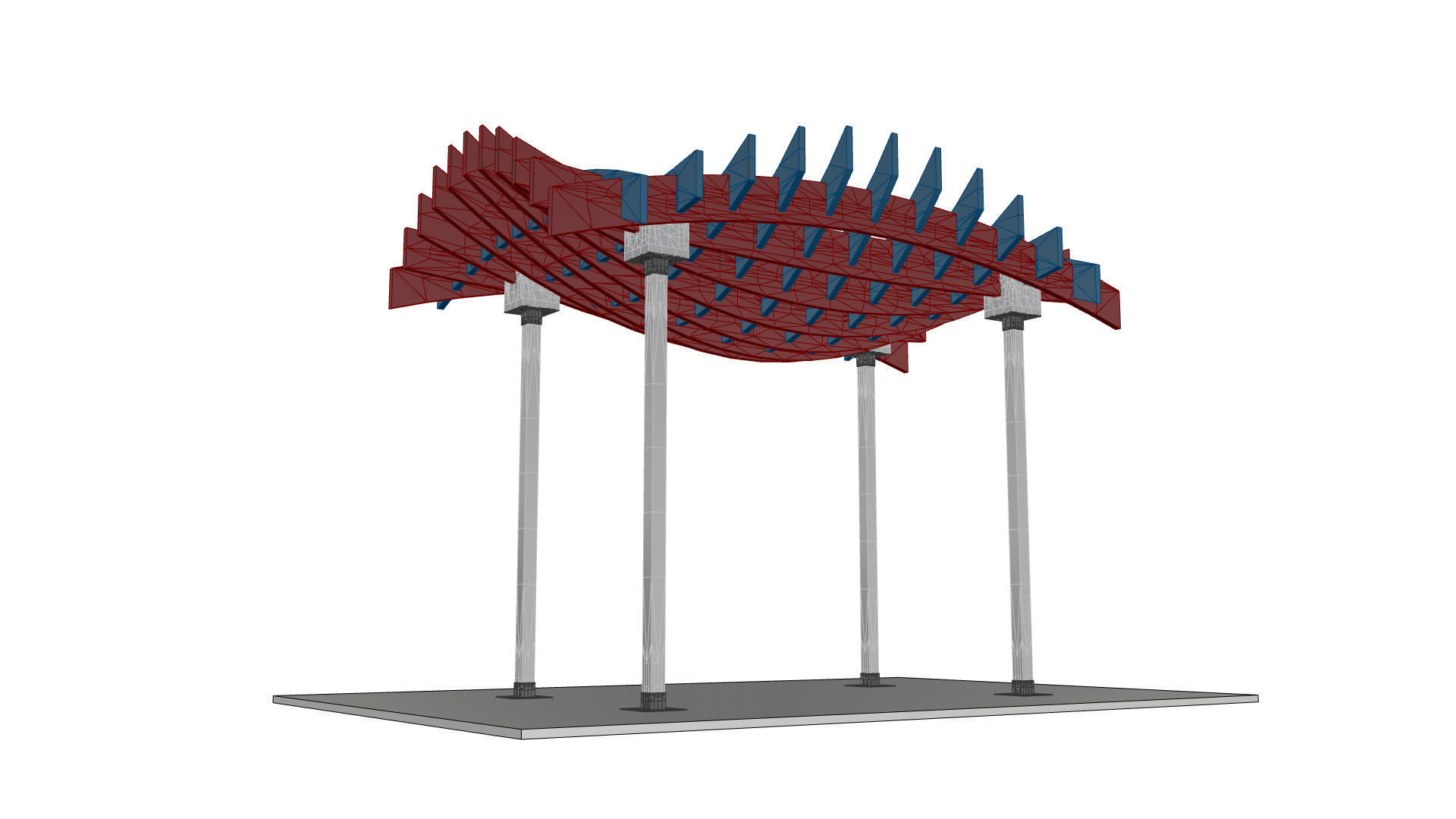 Wavy Parametric Pergola 02 3D model_27