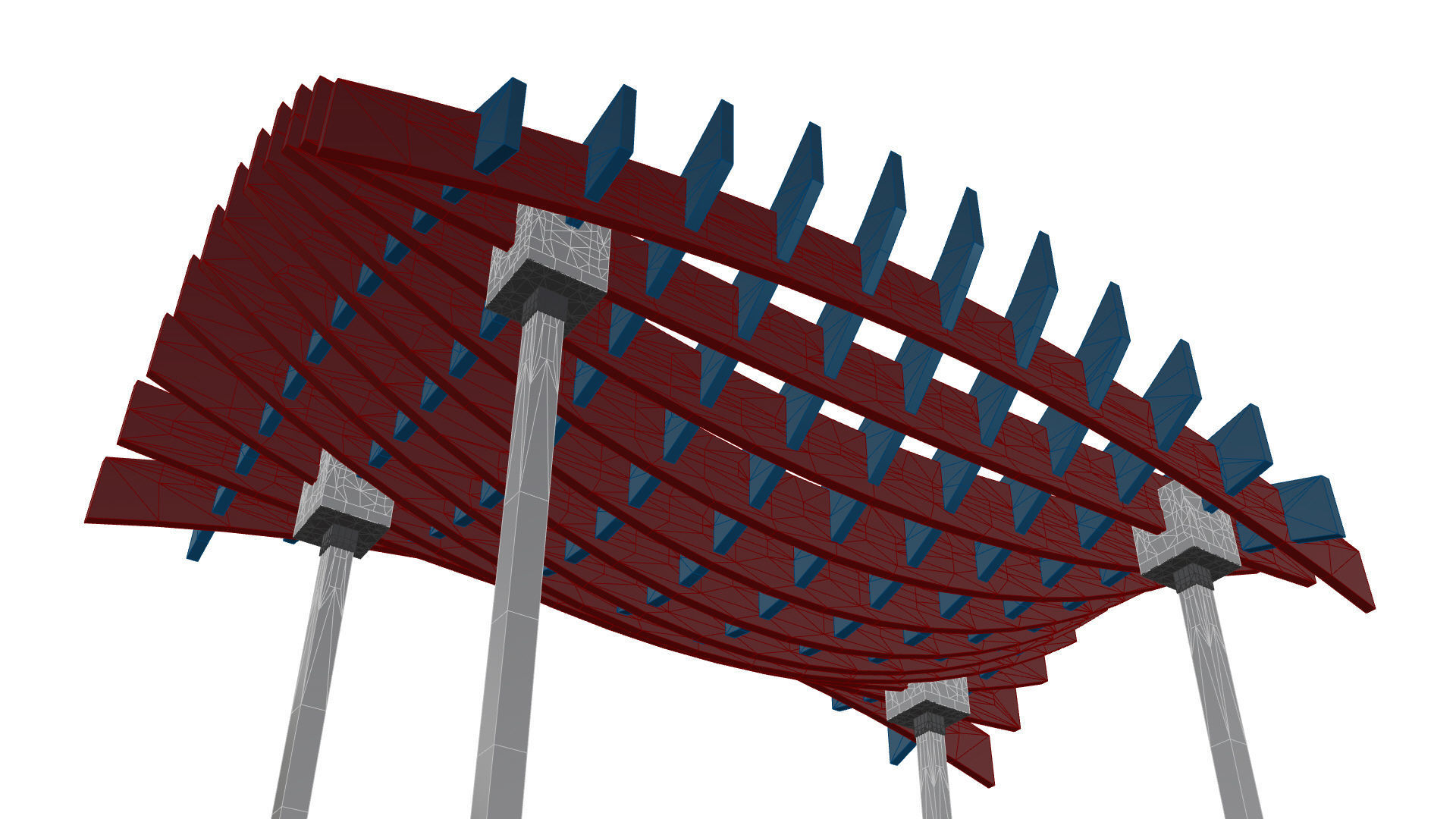Wavy Parametric Pergola 02 3D model_33