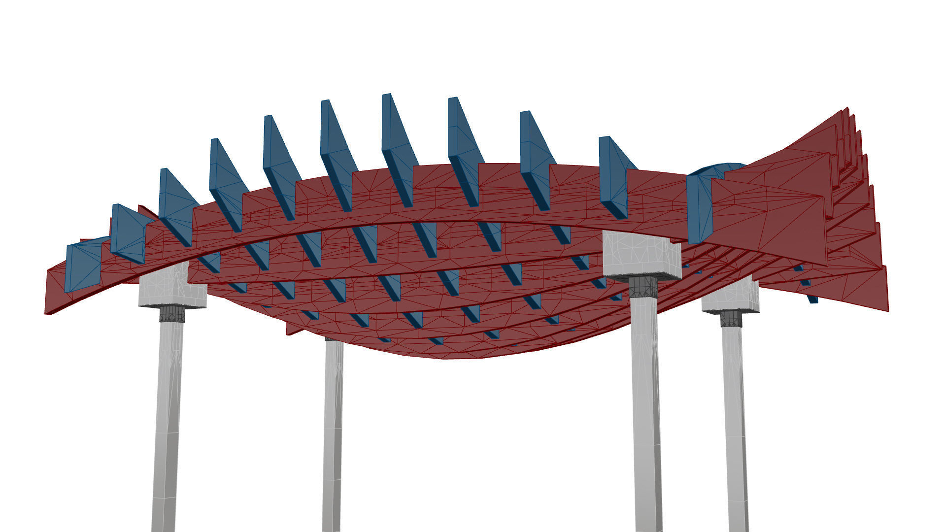 Wavy Parametric Pergola 02 3D model_32