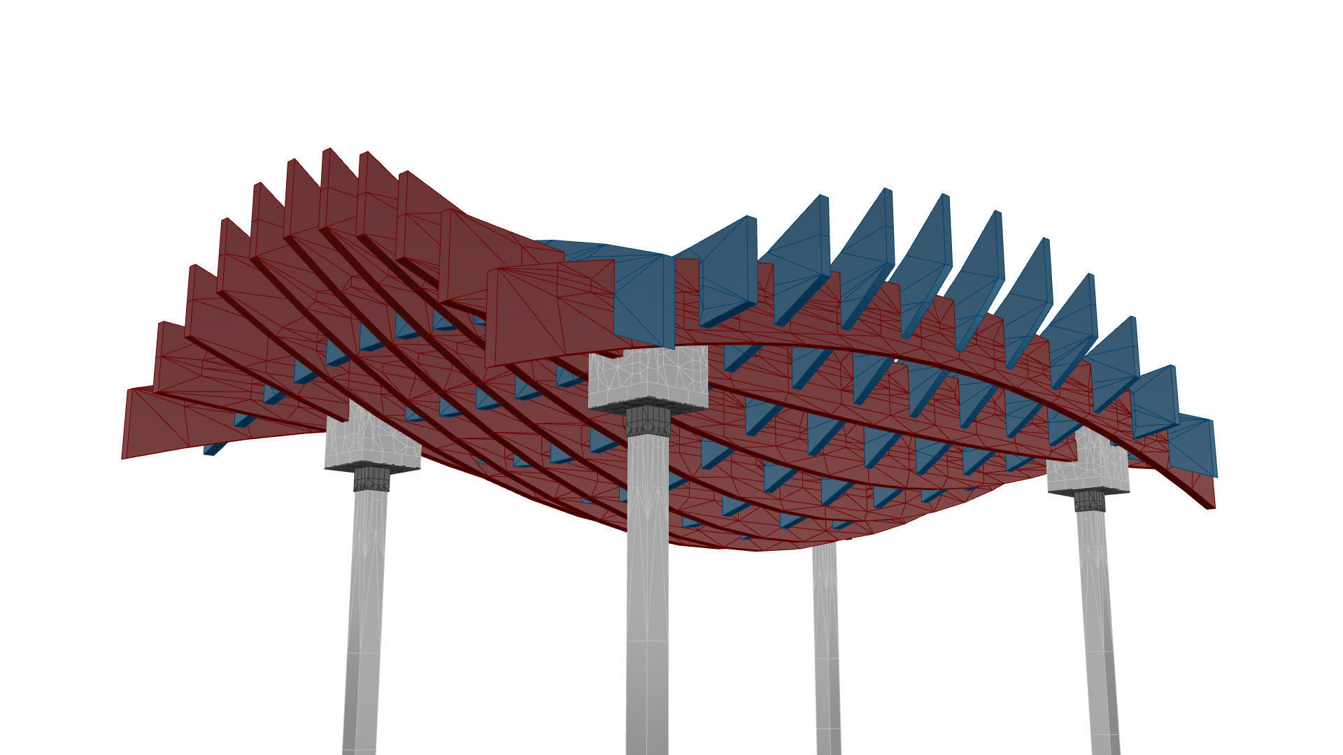 Wavy Parametric Pergola 02 3D model_31