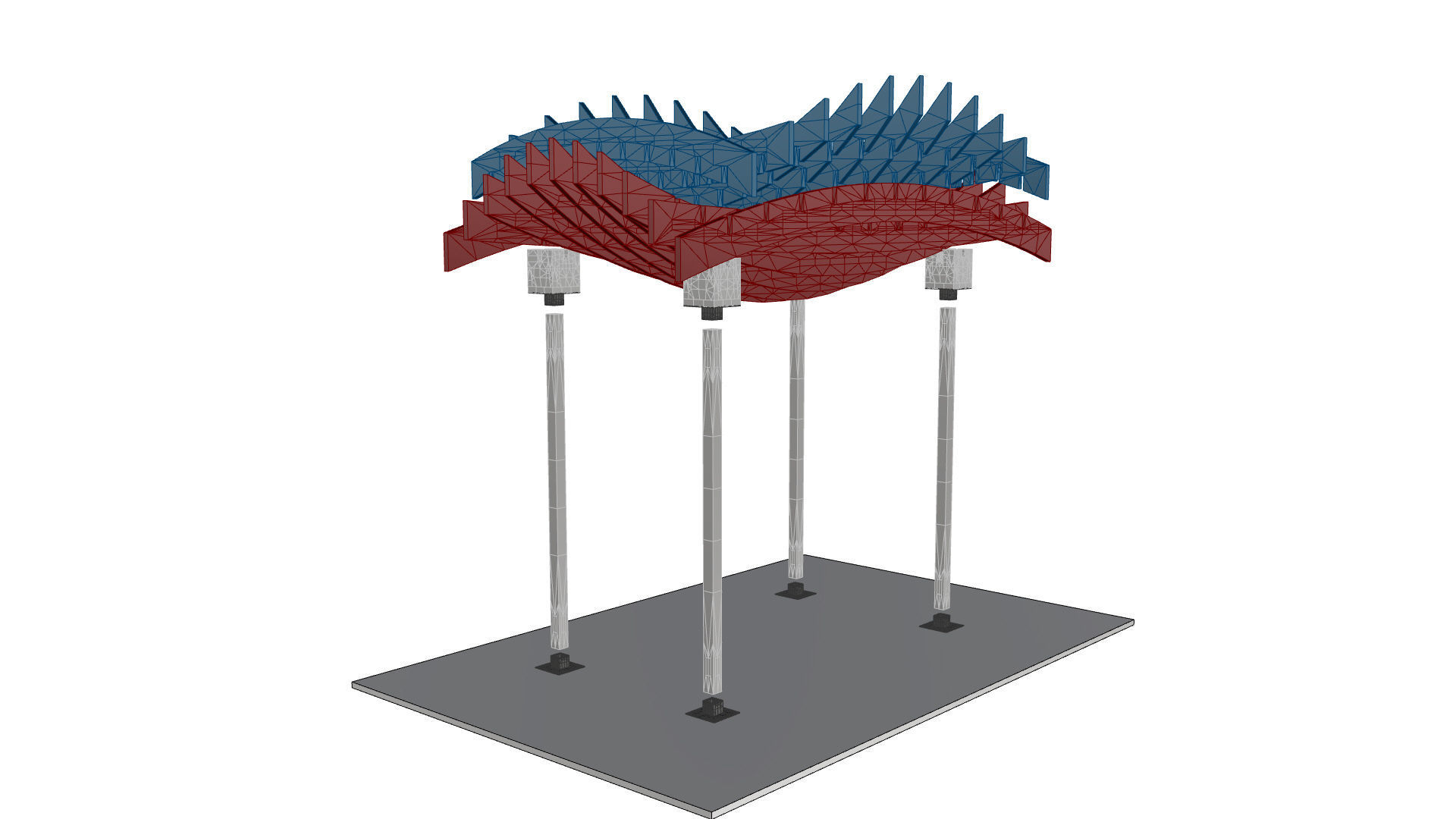 Wavy Parametric Pergola 02 3D model_40