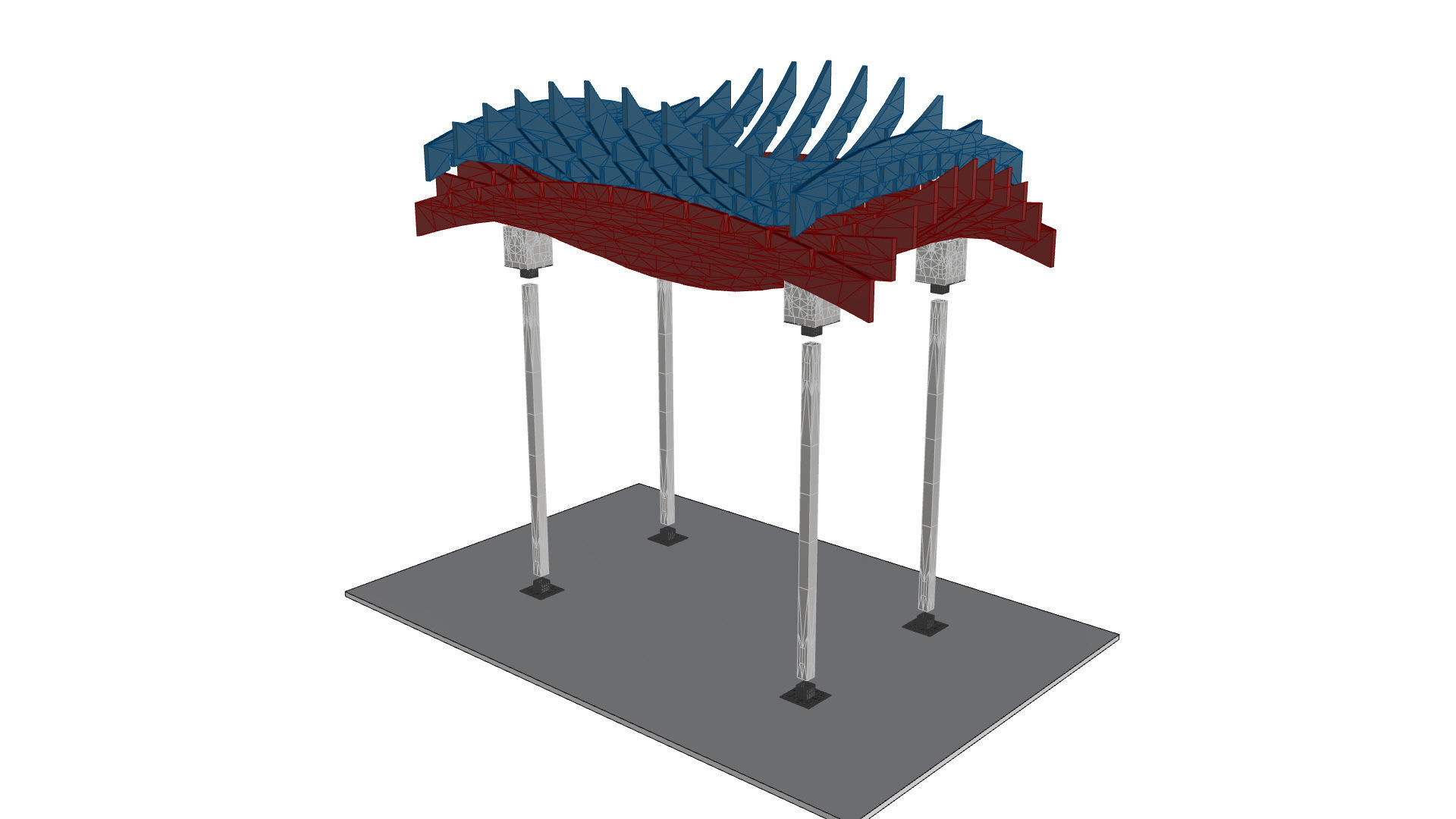 Wavy Parametric Pergola 02 3D model_39