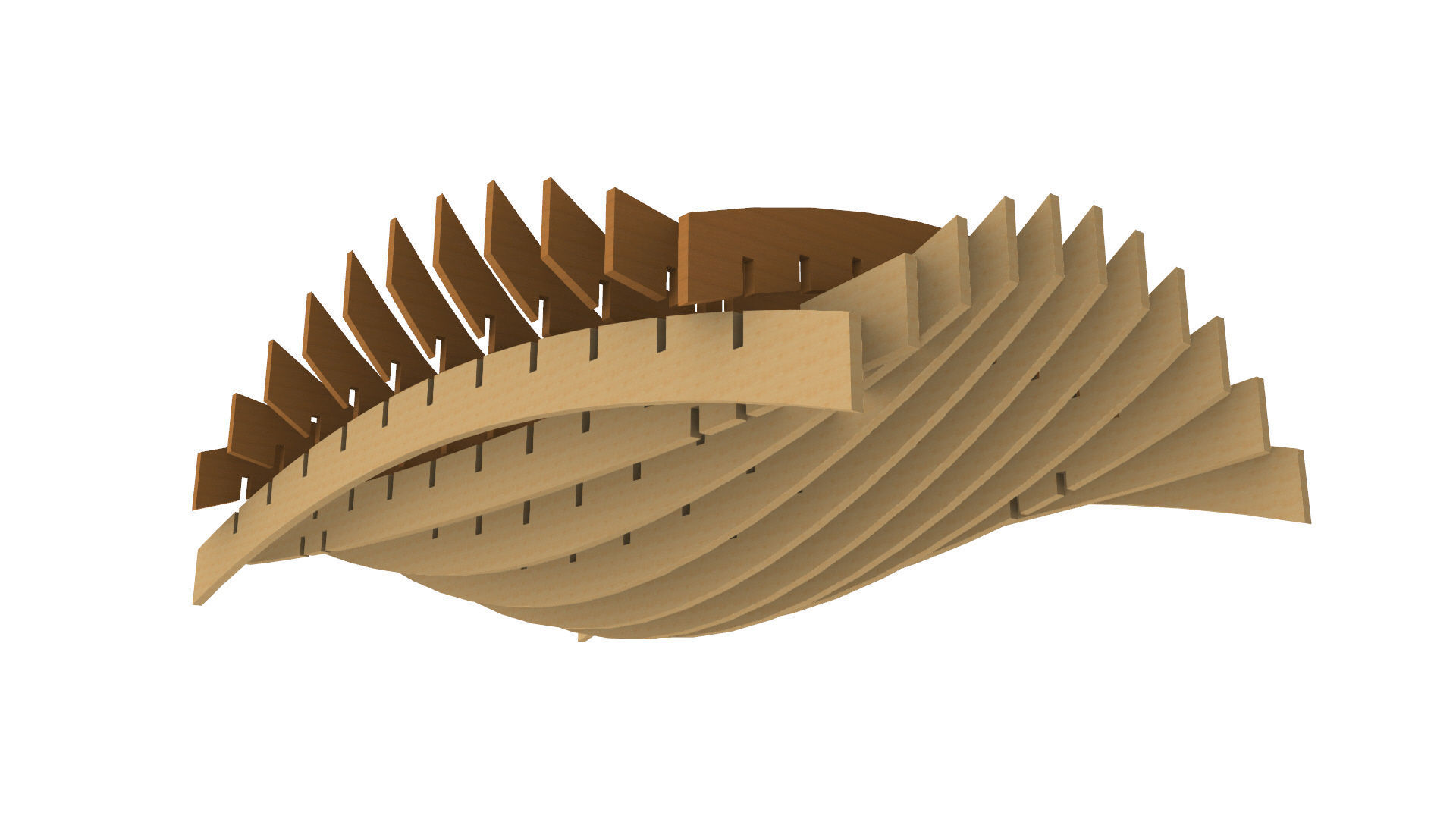 Wavy Parametric Pergola 02 3D model_16