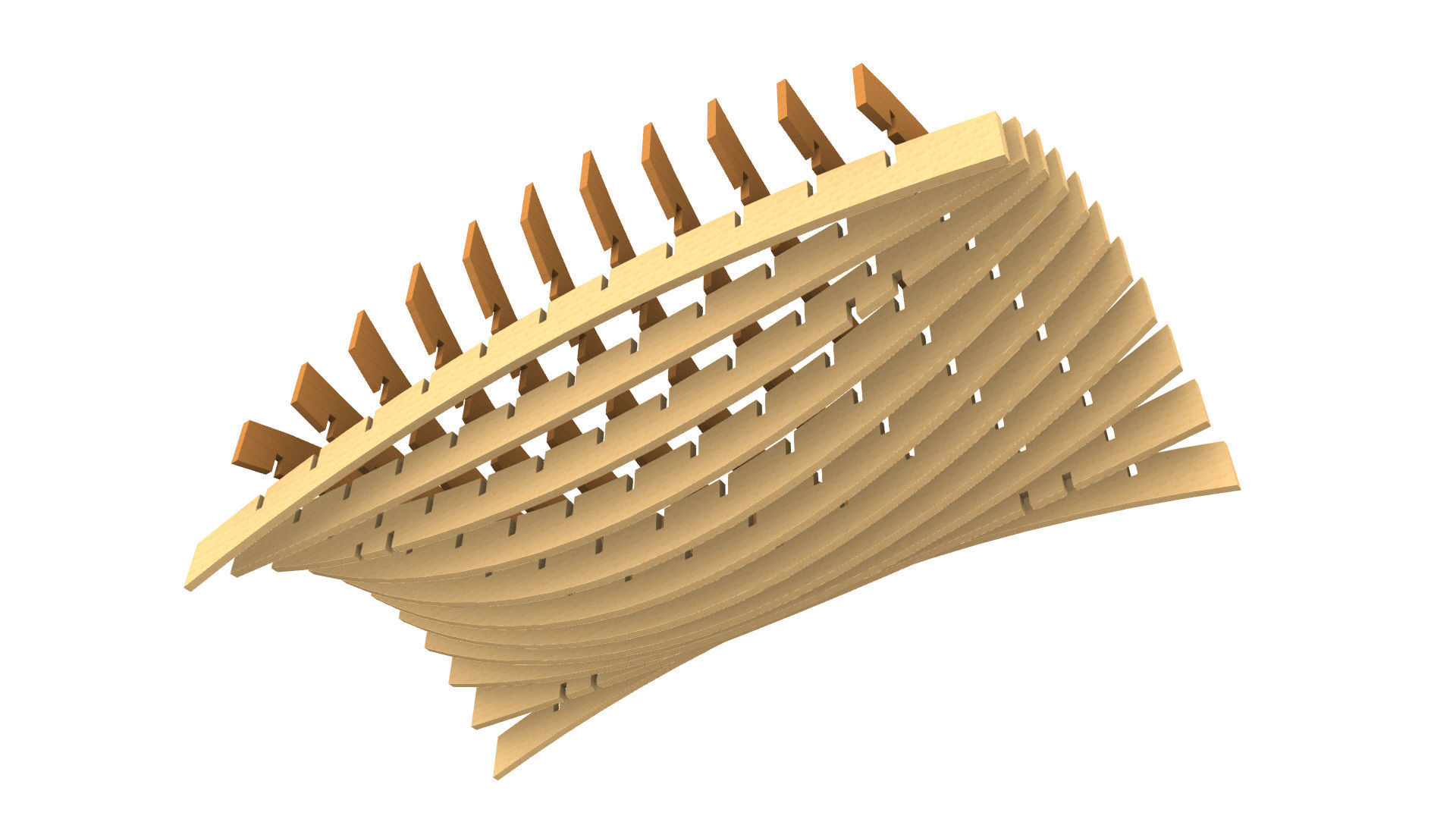 Wavy Parametric Pergola 02 3D model_26