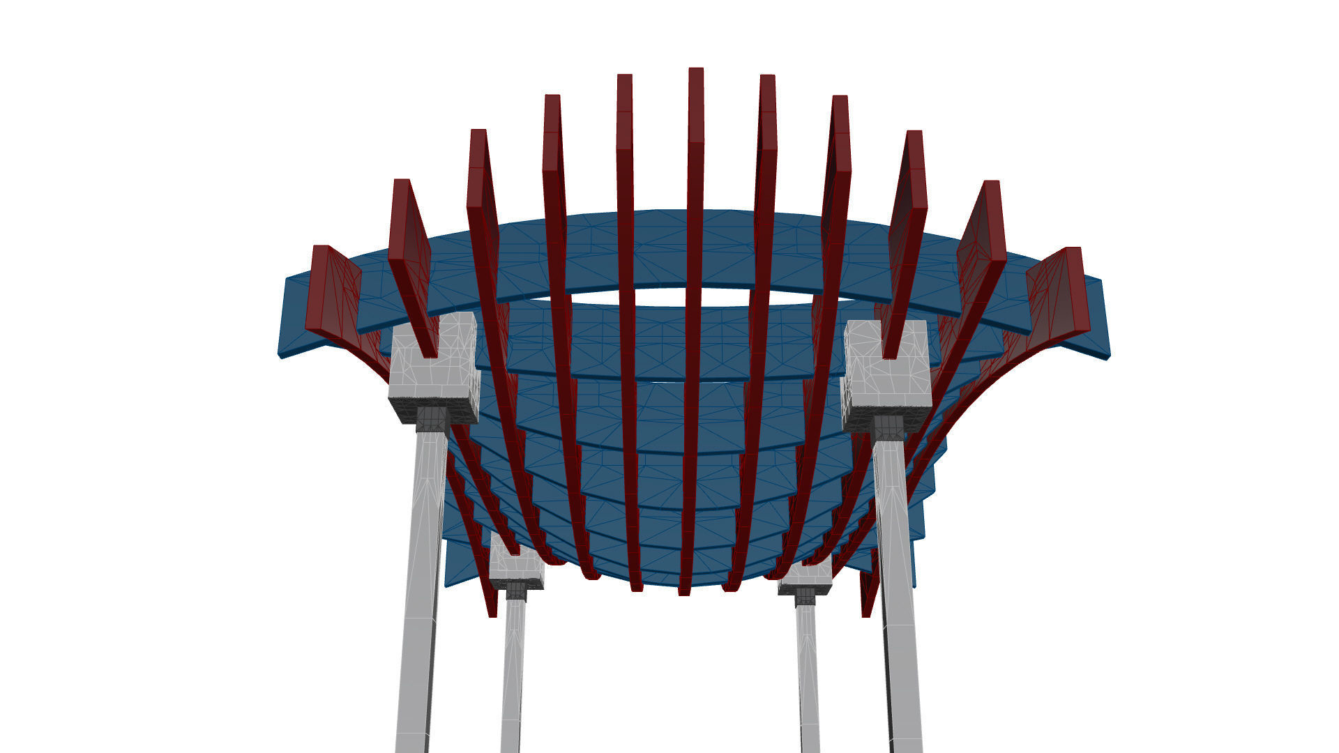 Wavy Parametric Pergola 02 3D model_36
