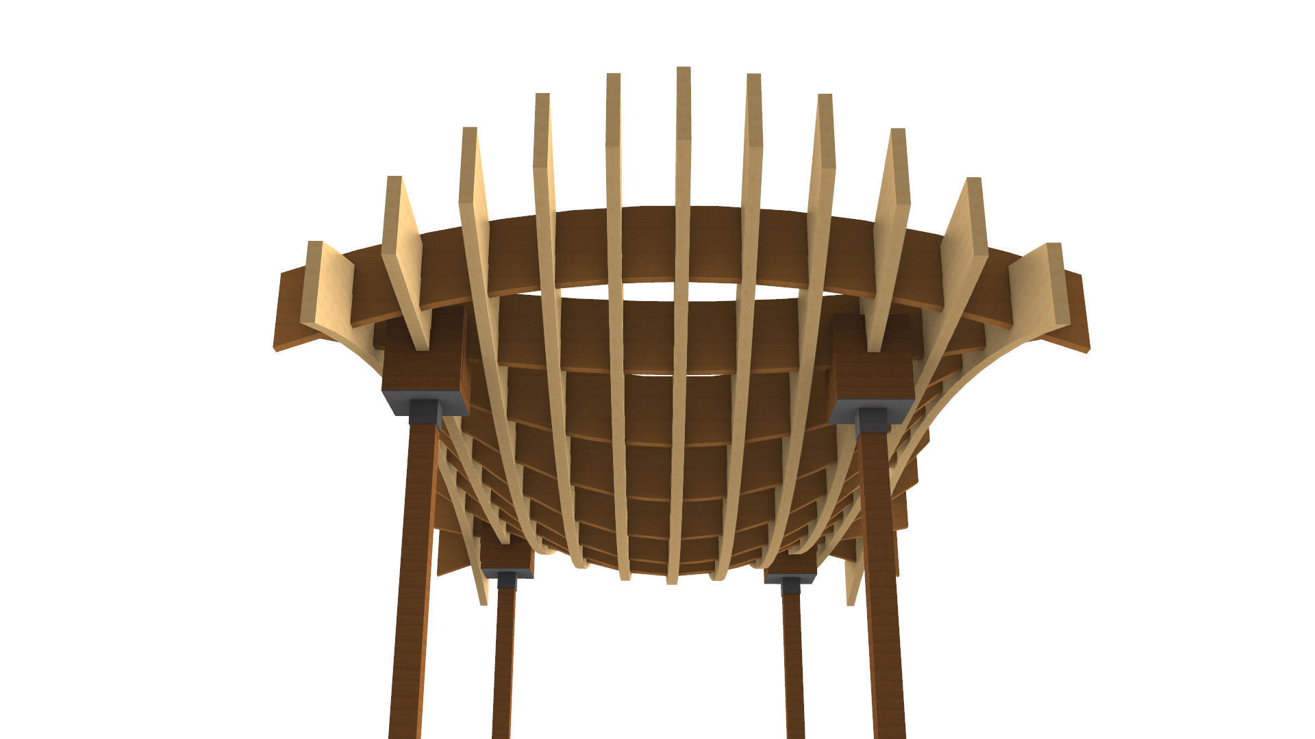 Wavy Parametric Pergola 02 3D model_11