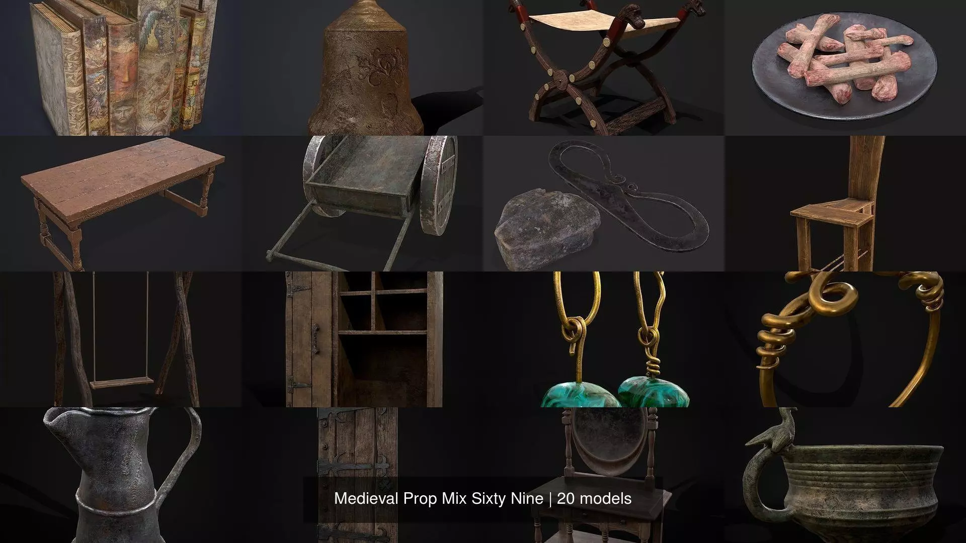 Medieval Prop Mix Sixty Nine 3D Model Collection_0