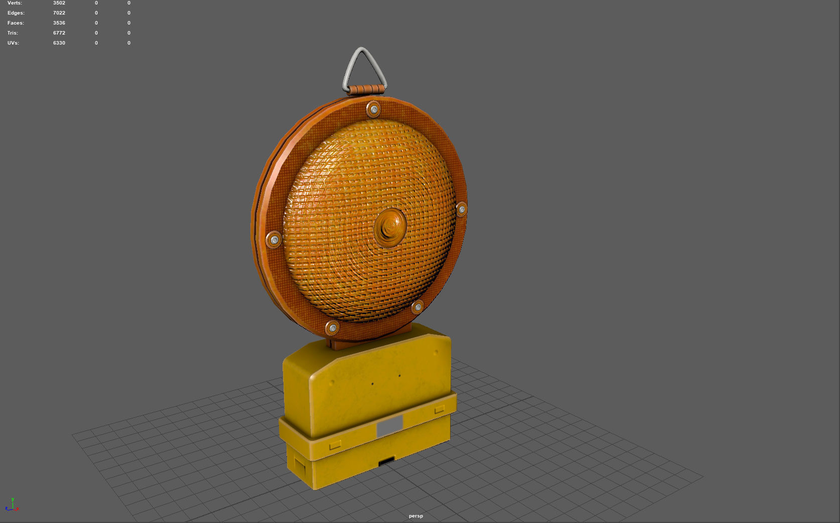 Barricade Light Low-poly 3D model_3