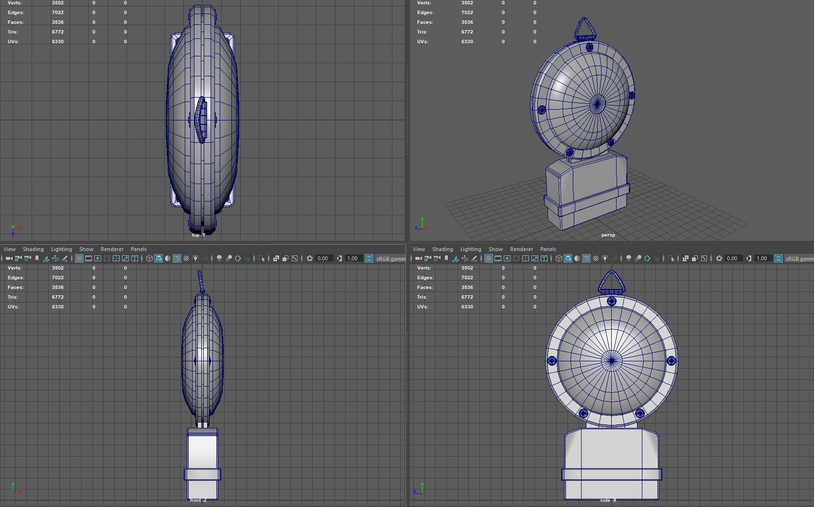 Barricade Light Low-poly 3D model_8
