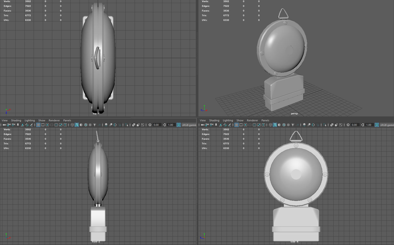 Barricade Light Low-poly 3D model_7