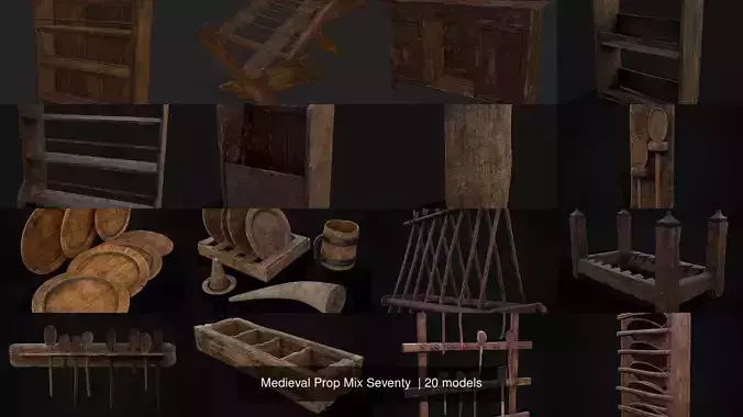 Medieval Prop Mix Seventy  3D Model Collection