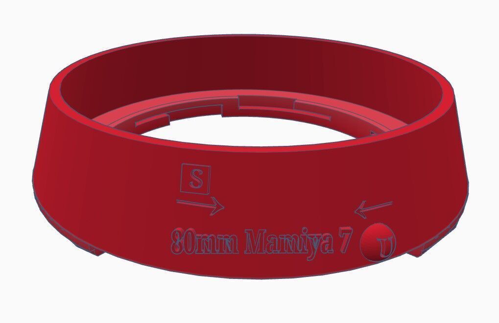 80mm Lens hood for Mamiya 7 or  7II  and Mamiya 6  75mm lens 3D print model_3