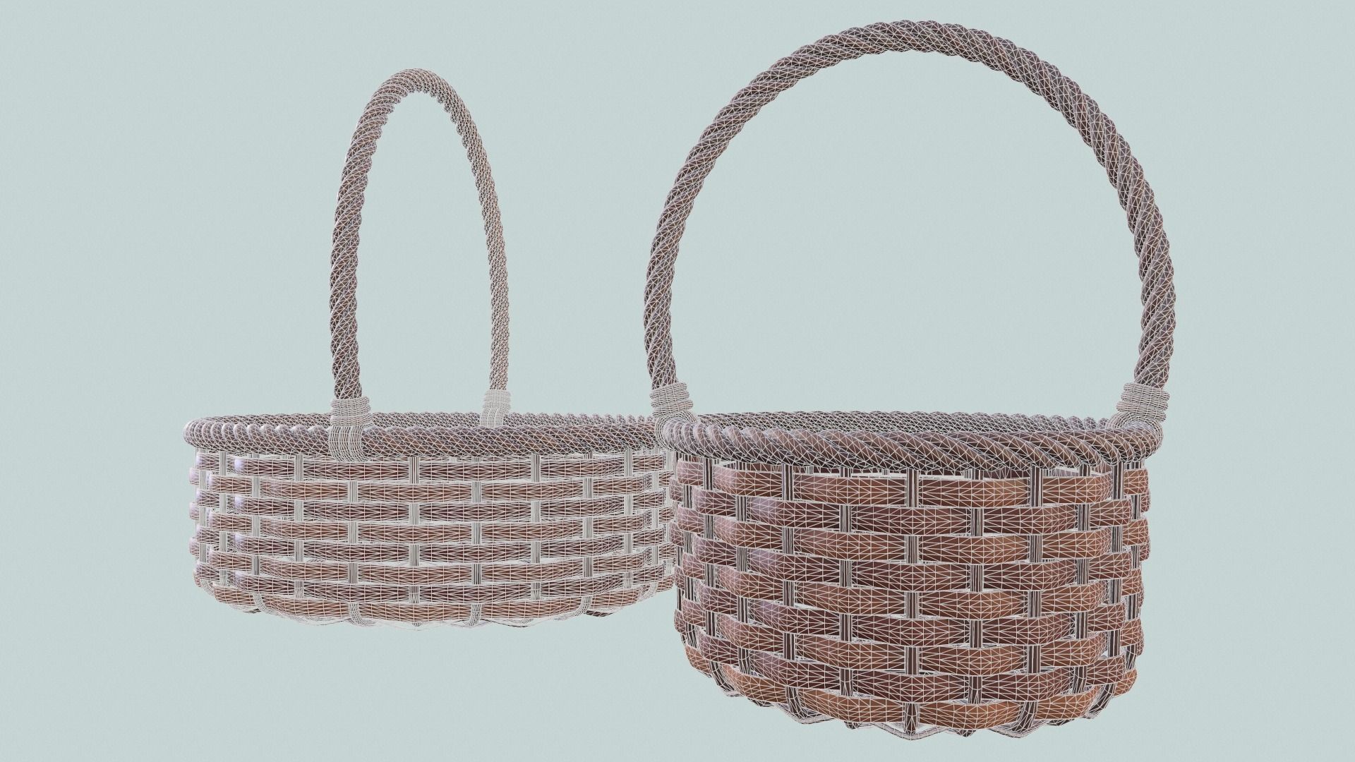 Wicker baskets 3D model_6