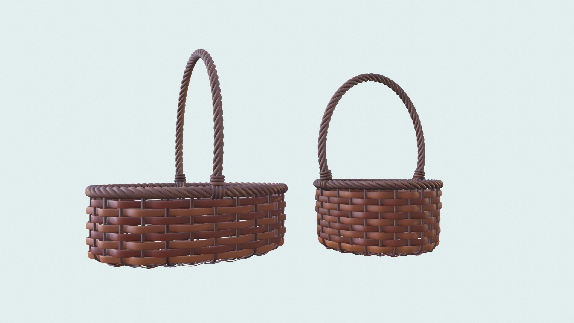 Wicker baskets 3D model_2