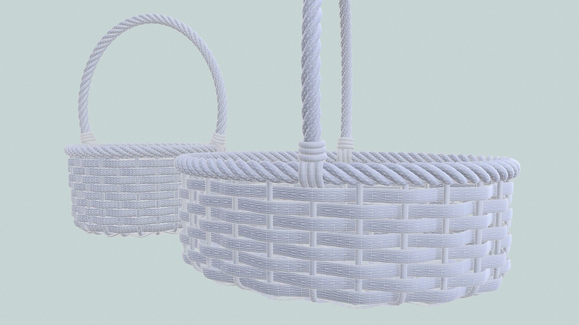 Wicker baskets 3D model_7