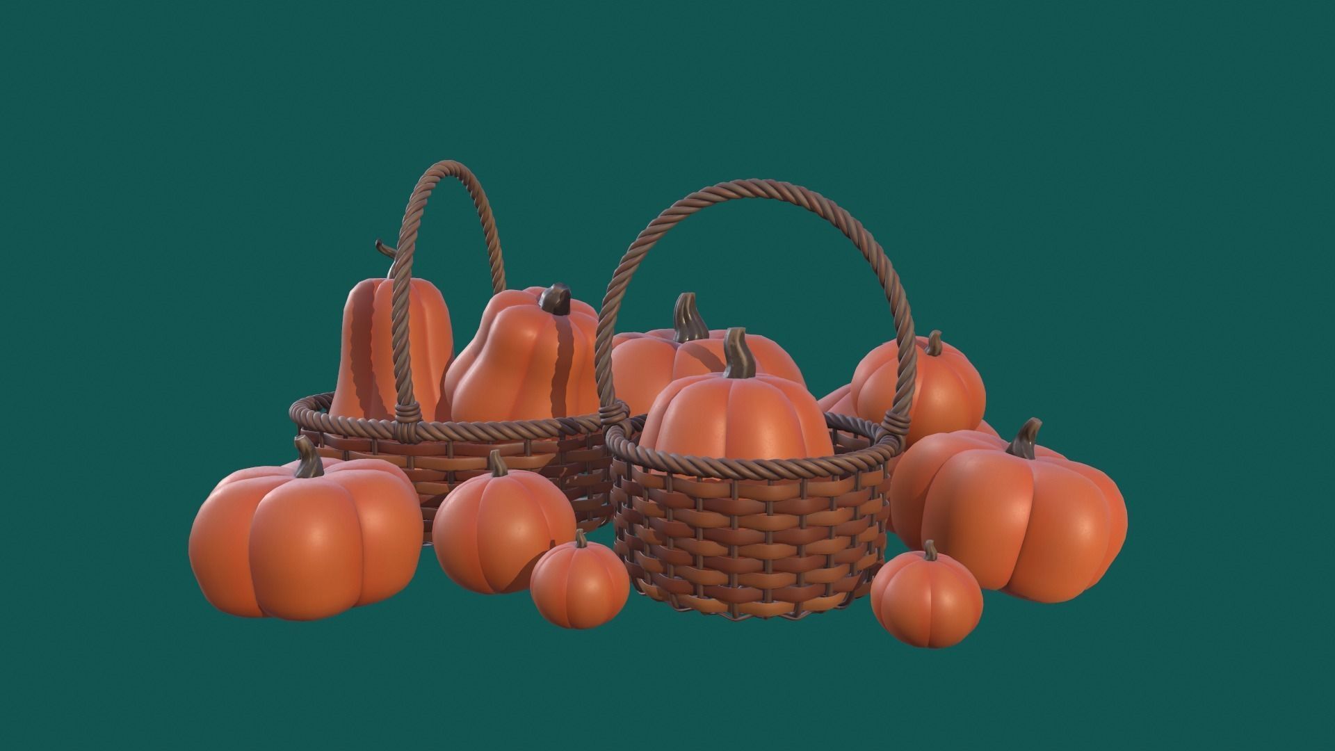 Wicker baskets 3D model_8