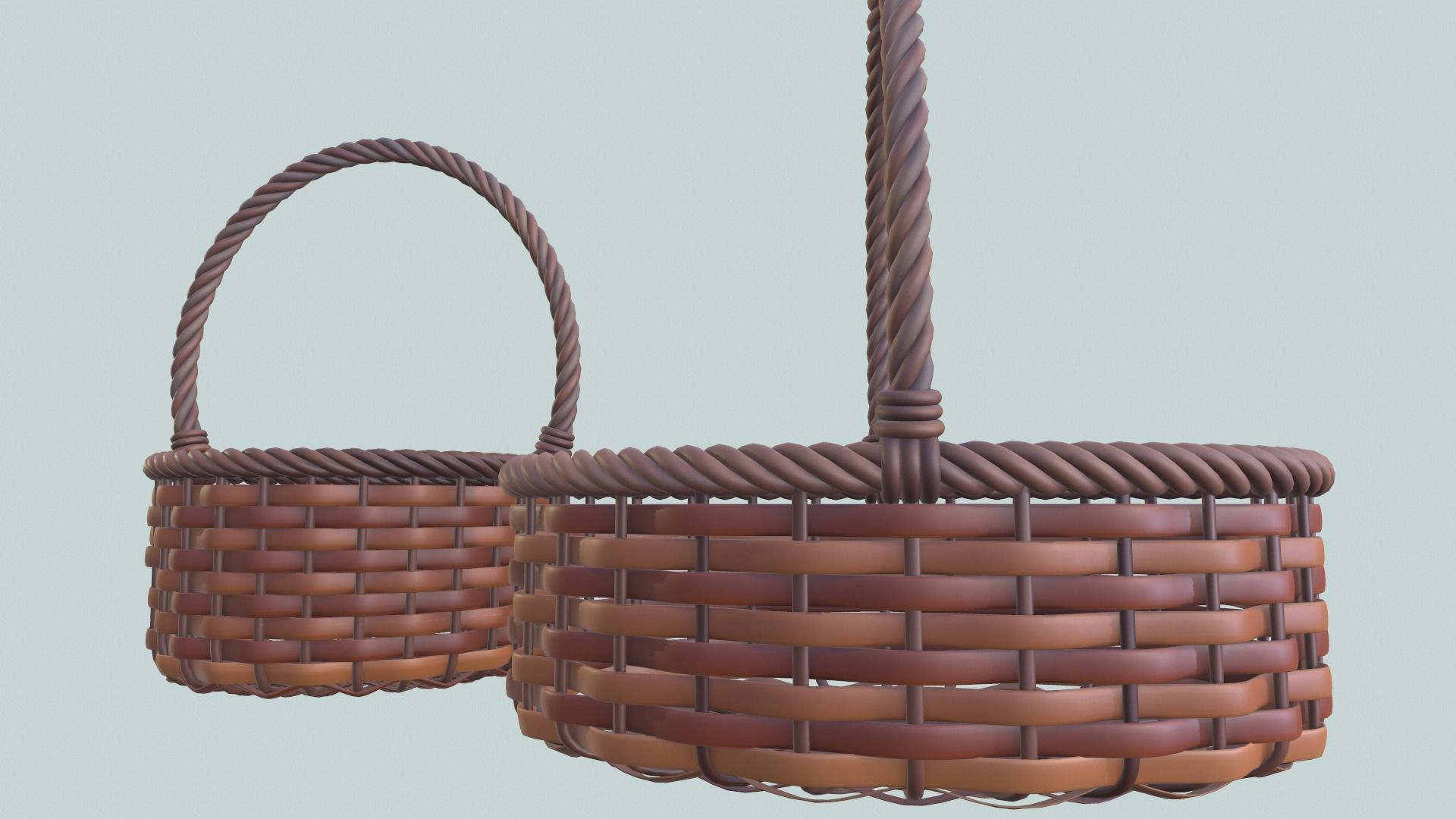 Wicker baskets 3D model_1