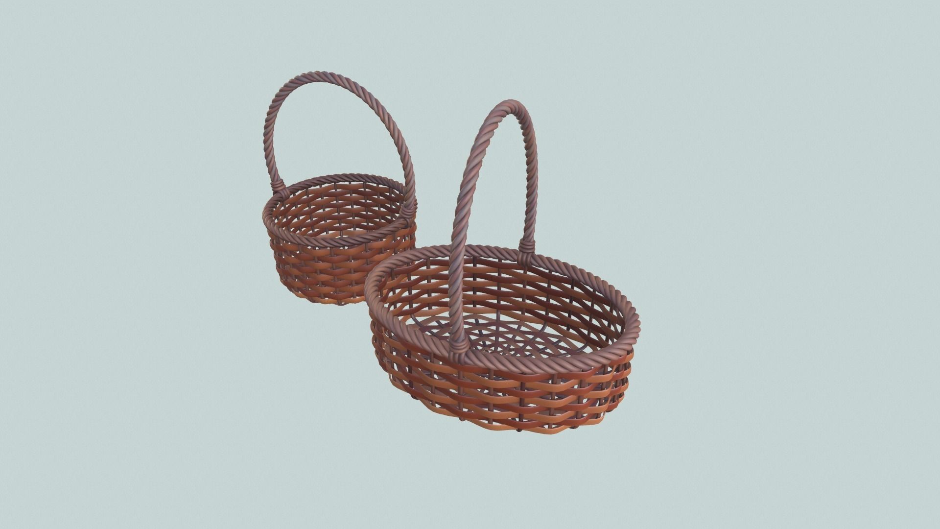 Wicker baskets 3D model_4