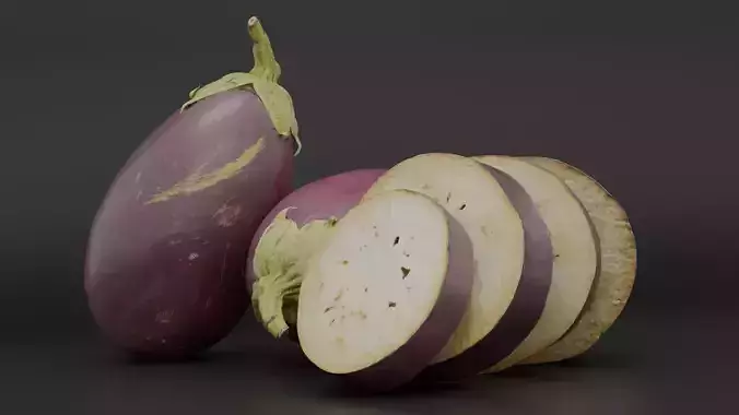 Eggplant Low-poly 3D model 4