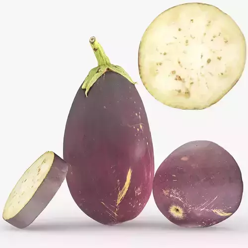 Eggplant Low-poly 3D model 5