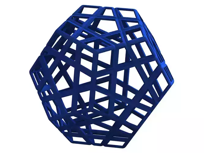Wireframe Shape Geometric Megaminx Cube 3D print model