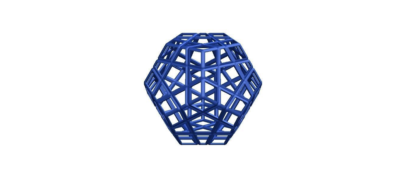 Wireframe Shape Geometric Megaminx Cube 3D print model_29