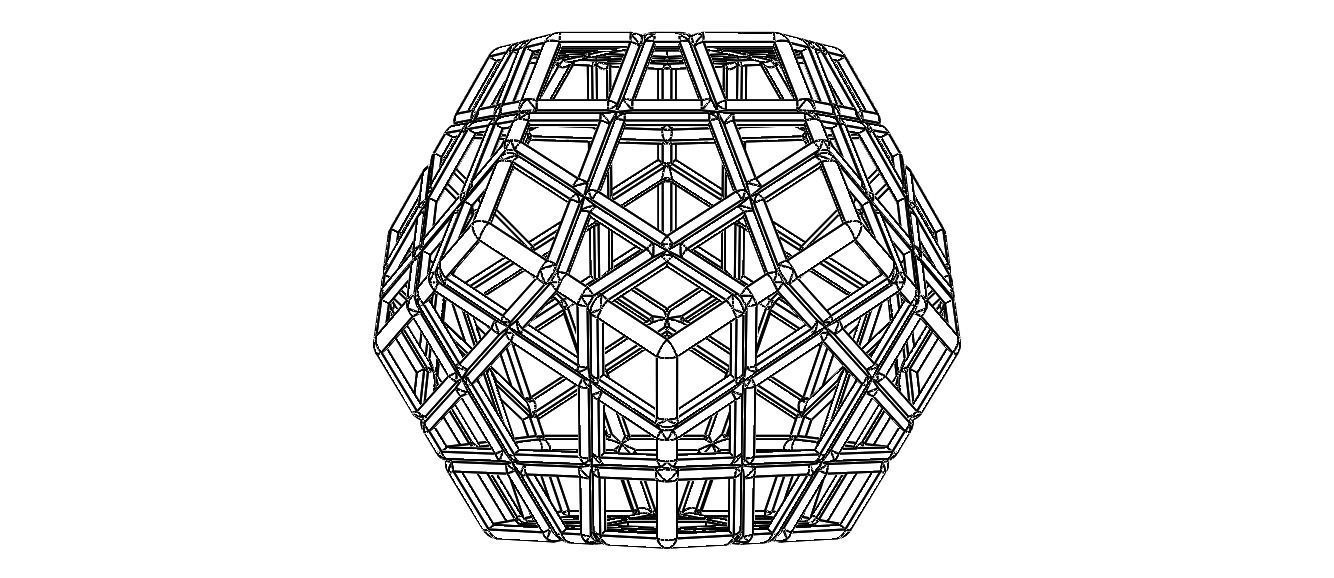 Wireframe Shape Geometric Megaminx Cube 3D print model_22