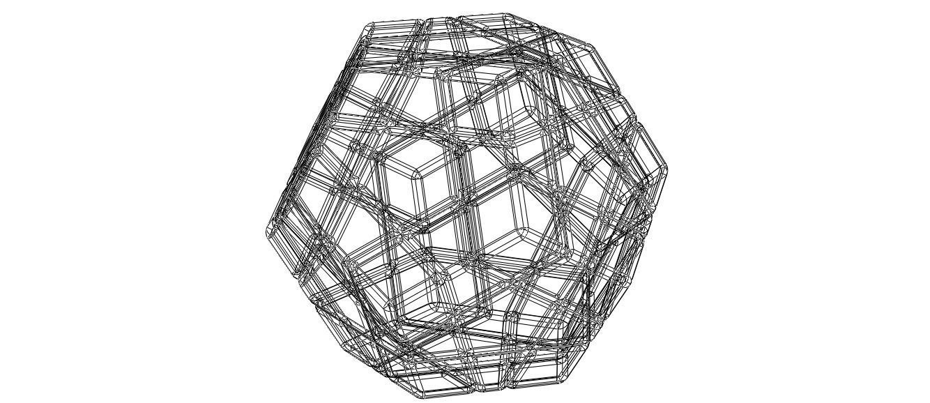Wireframe Shape Geometric Megaminx Cube 3D print model_4