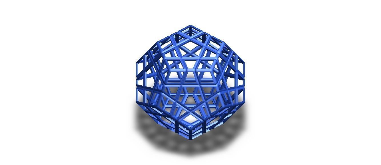 Wireframe Shape Geometric Megaminx Cube 3D print model_21