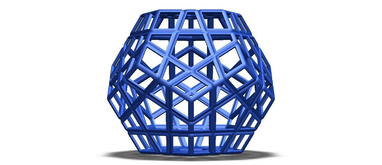 Wireframe Shape Geometric Megaminx Cube 3D print model_25