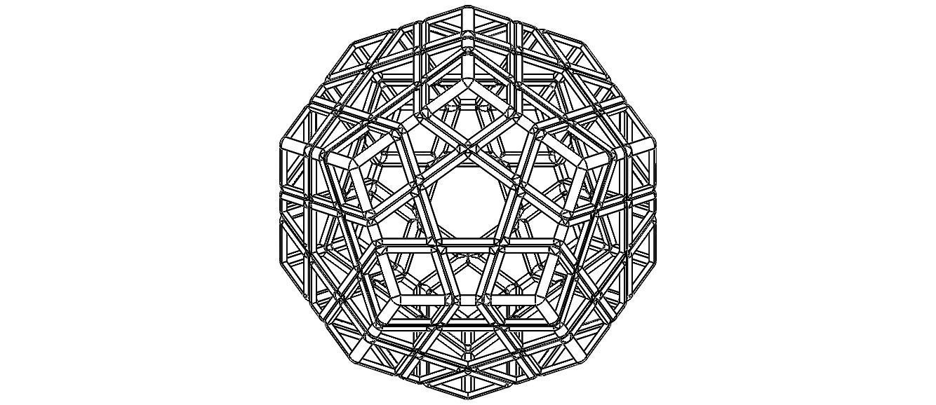 Wireframe Shape Geometric Megaminx Cube 3D print model_14