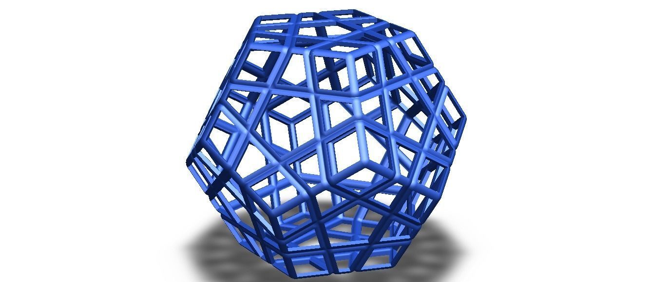 Wireframe Shape Geometric Megaminx Cube 3D print model_5