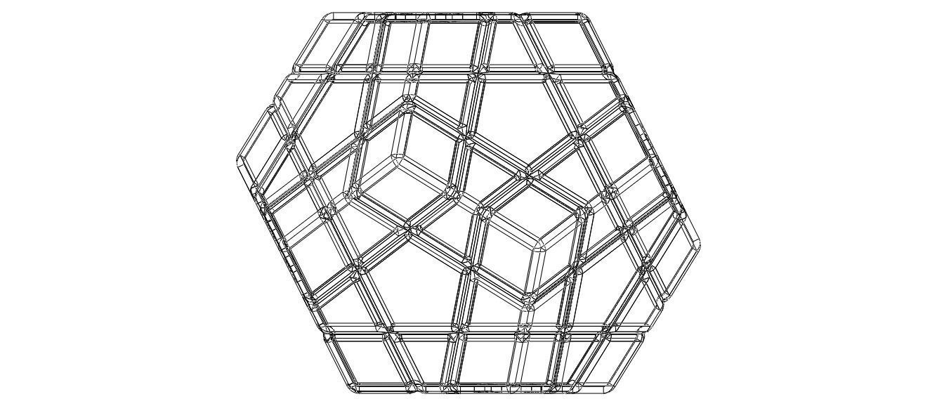 Wireframe Shape Geometric Megaminx Cube 3D print model_40