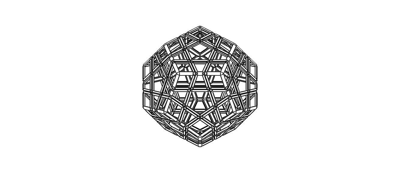 Wireframe Shape Geometric Megaminx Cube 3D print model_18