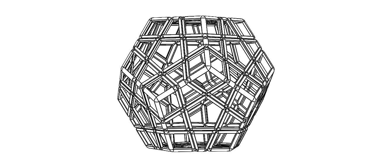 Wireframe Shape Geometric Megaminx Cube 3D print model_34