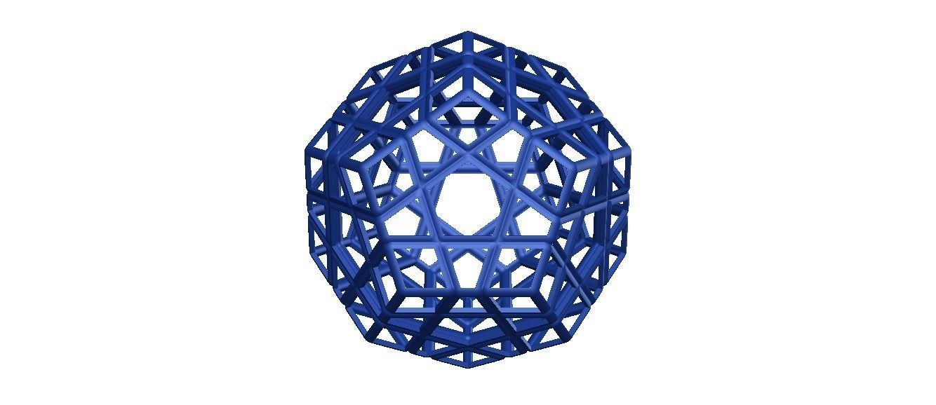 Wireframe Shape Geometric Megaminx Cube 3D print model_33