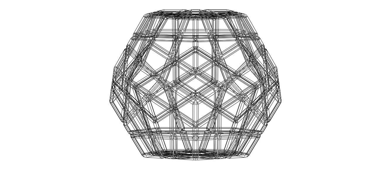 Wireframe Shape Geometric Megaminx Cube 3D print model_24