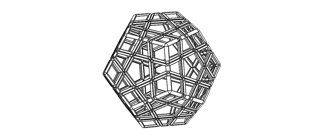 Wireframe Shape Geometric Megaminx Cube 3D print model_10