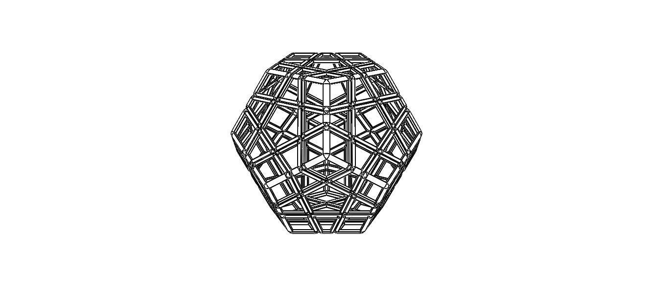 Wireframe Shape Geometric Megaminx Cube 3D print model_26