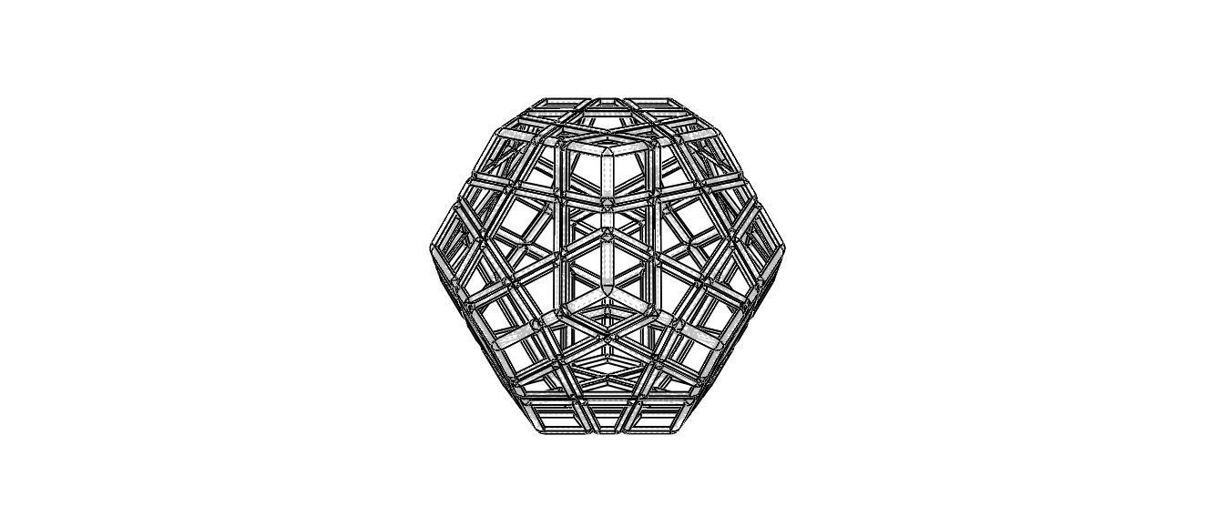 Wireframe Shape Geometric Megaminx Cube 3D print model_27
