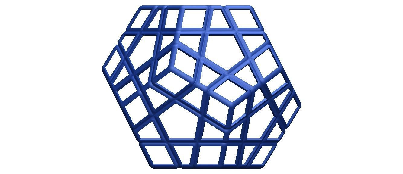 Wireframe Shape Geometric Megaminx Cube 3D print model_41