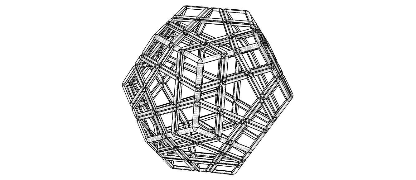 Wireframe Shape Geometric Megaminx Cube 3D print model_7