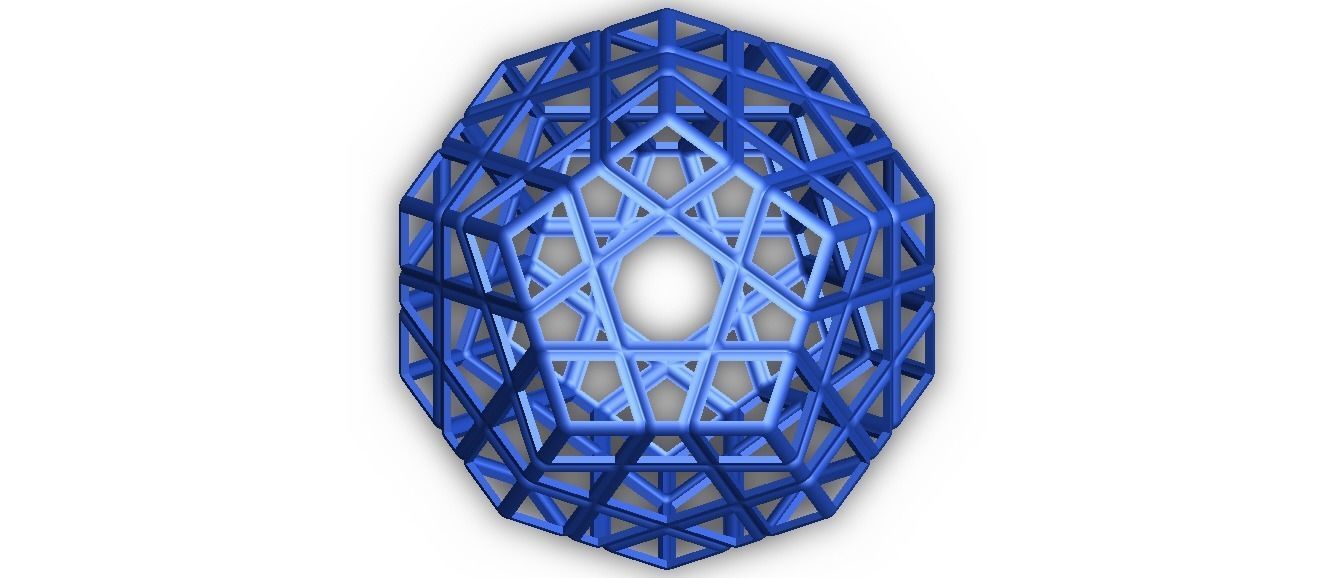 Wireframe Shape Geometric Megaminx Cube 3D print model_17