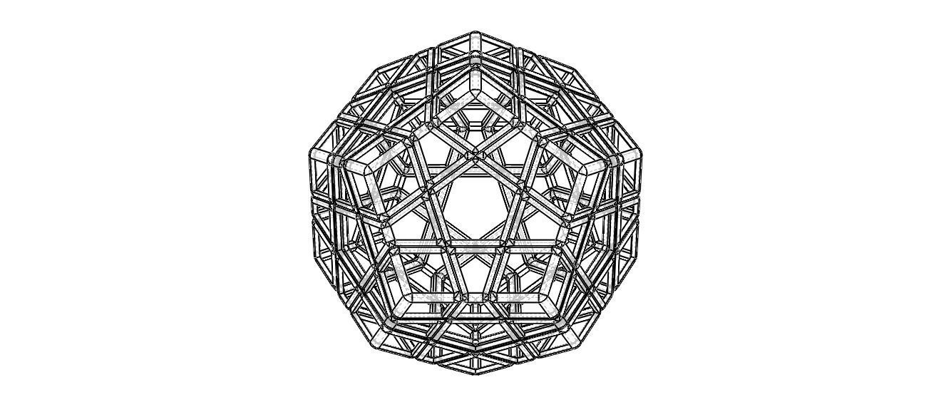 Wireframe Shape Geometric Megaminx Cube 3D print model_31