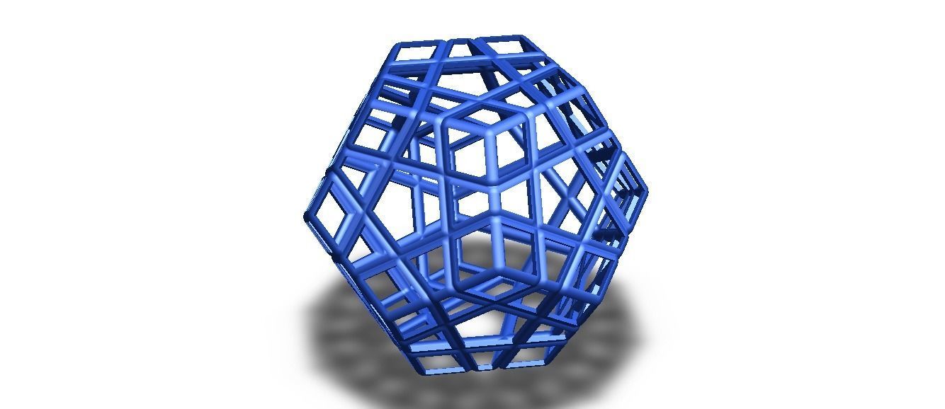 Wireframe Shape Geometric Megaminx Cube 3D print model_13