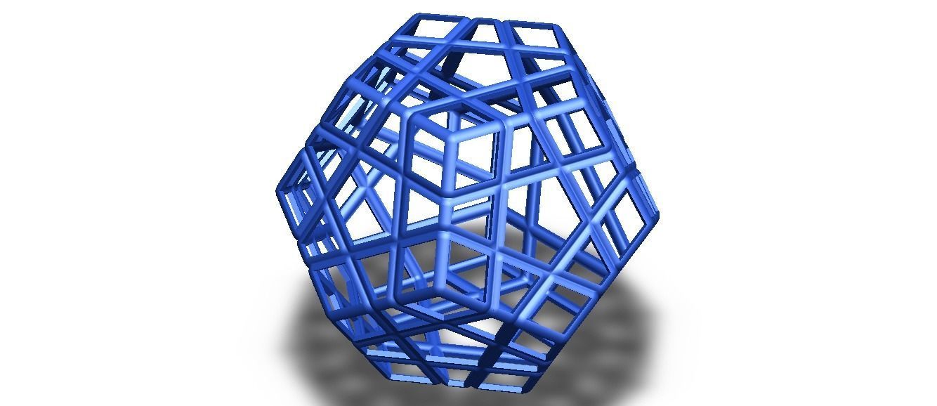 Wireframe Shape Geometric Megaminx Cube 3D print model_9