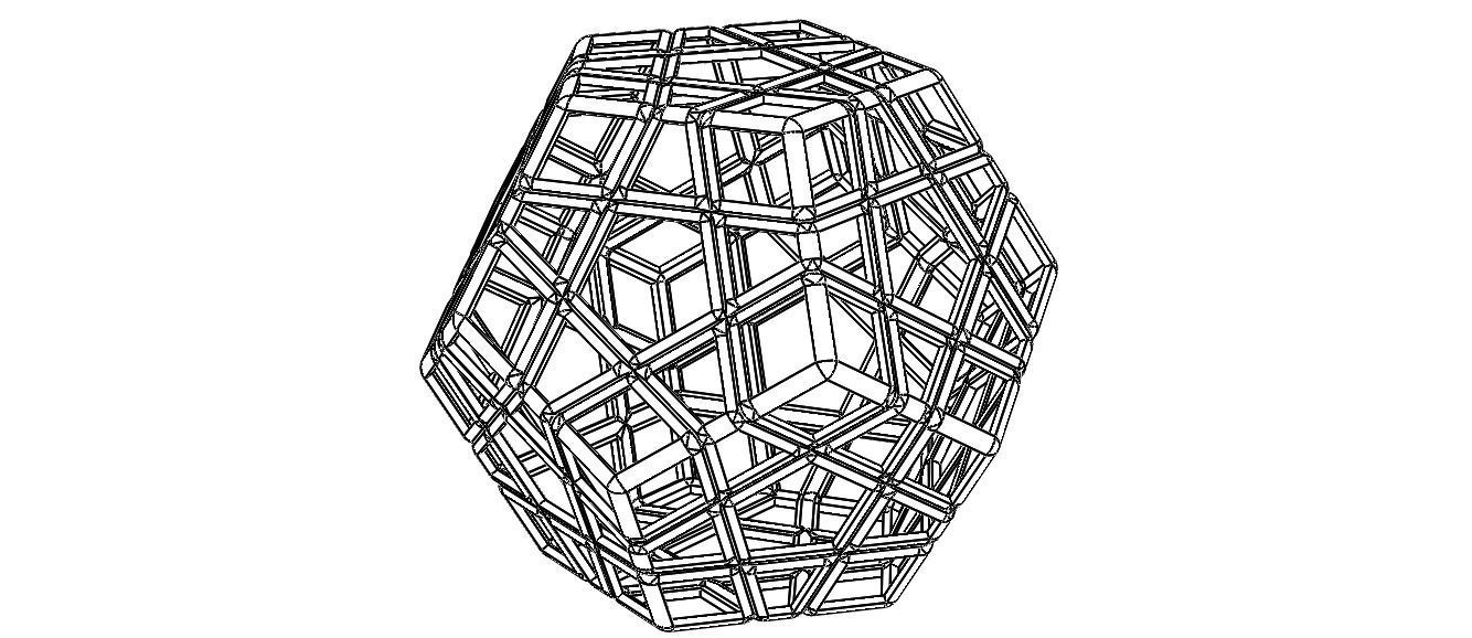 Wireframe Shape Geometric Megaminx Cube 3D print model_2