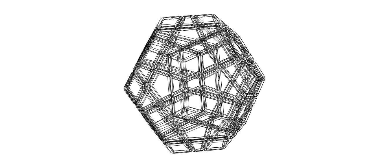 Wireframe Shape Geometric Megaminx Cube 3D print model_12